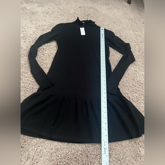 NWT new small Anthropologie sundays Andes sweater dress black mock neck ruffle - Picture 13 of 14